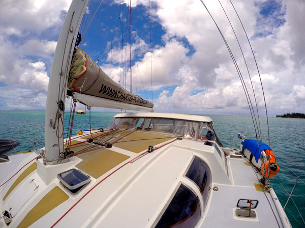 deck of the catamaran